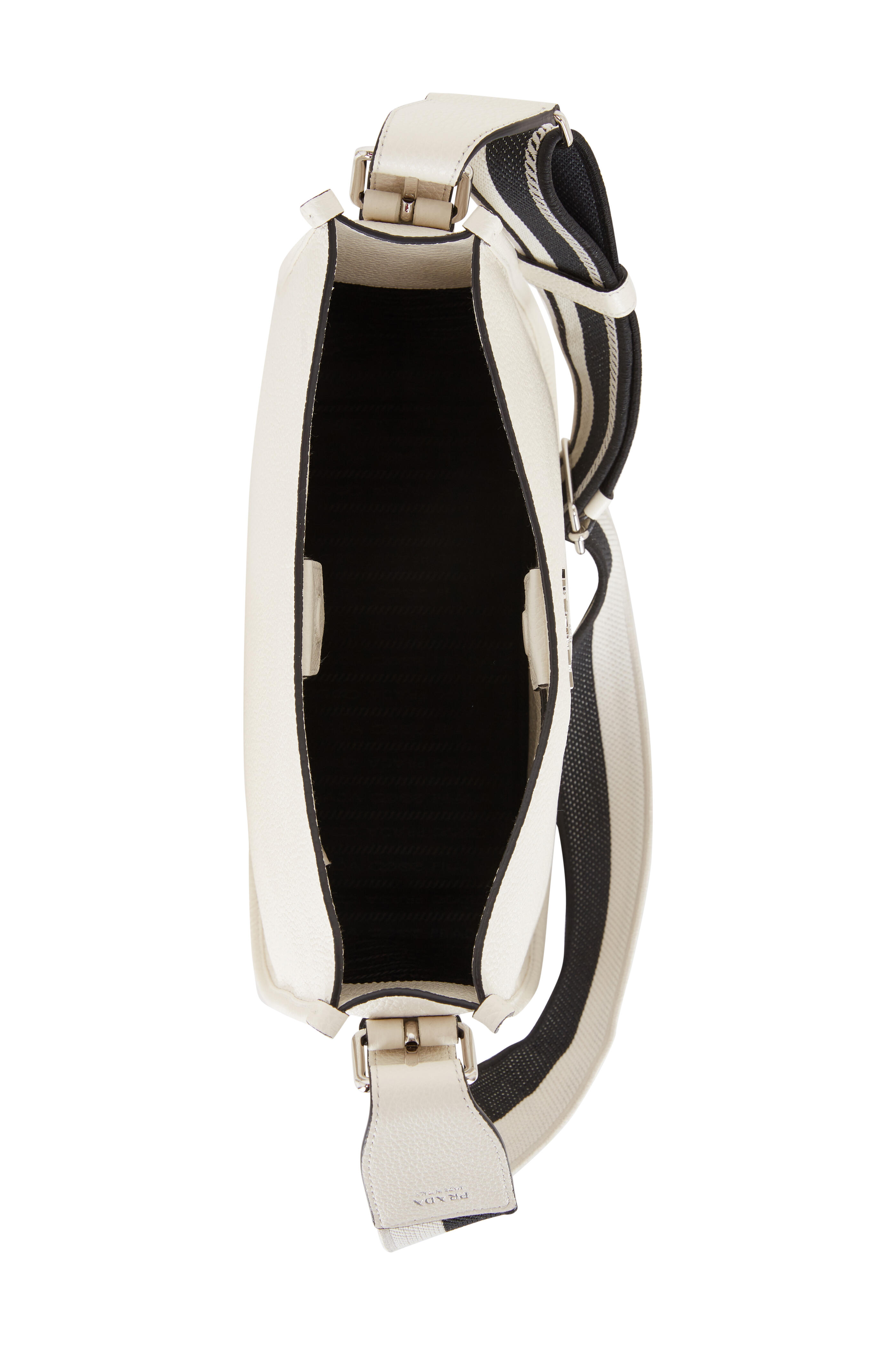 Prada - Vitello Diana White Leather Hobo | Mitchell Stores