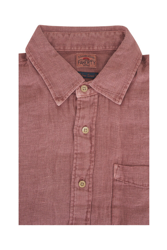 Faherty Brand Palma Cedar Rose Linen Sport Shirt