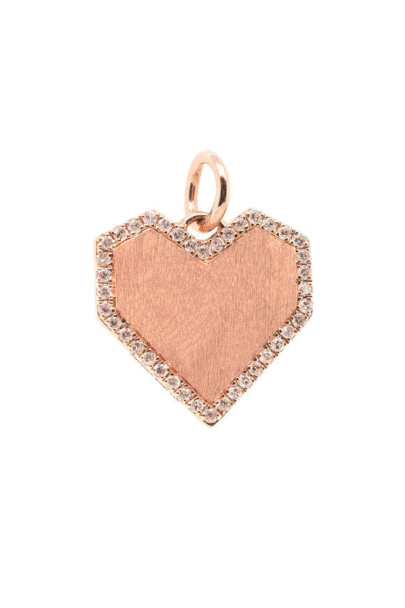 Bridget King 14k Rose Gold Angular Heart Pendant - view 1