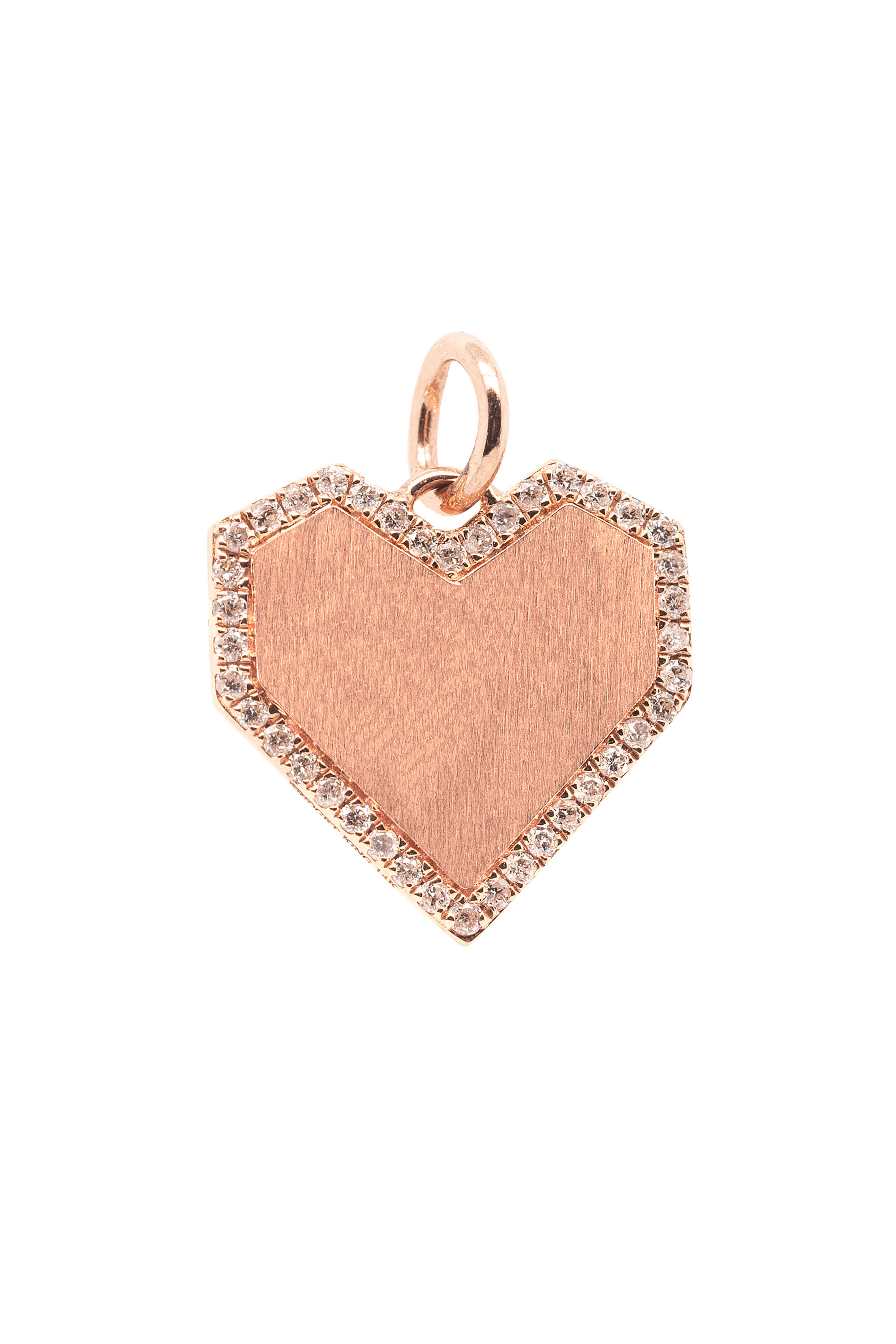 Bridget King - 14k Rose Gold Angular Heart Pendant - view 1