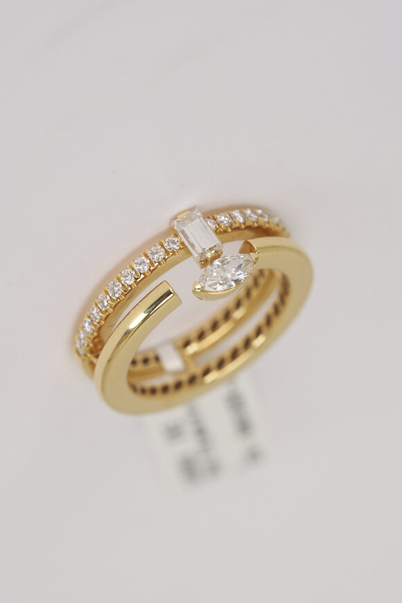 Miseno Yellow Gold Pave Diamond Ring