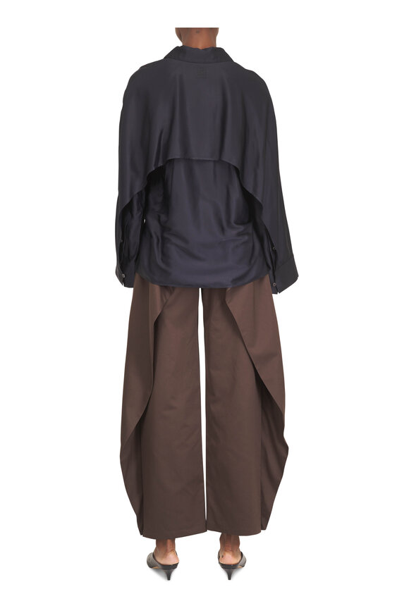 Loewe Brown Cotton & Silk Wide Leg Pant - view 4
