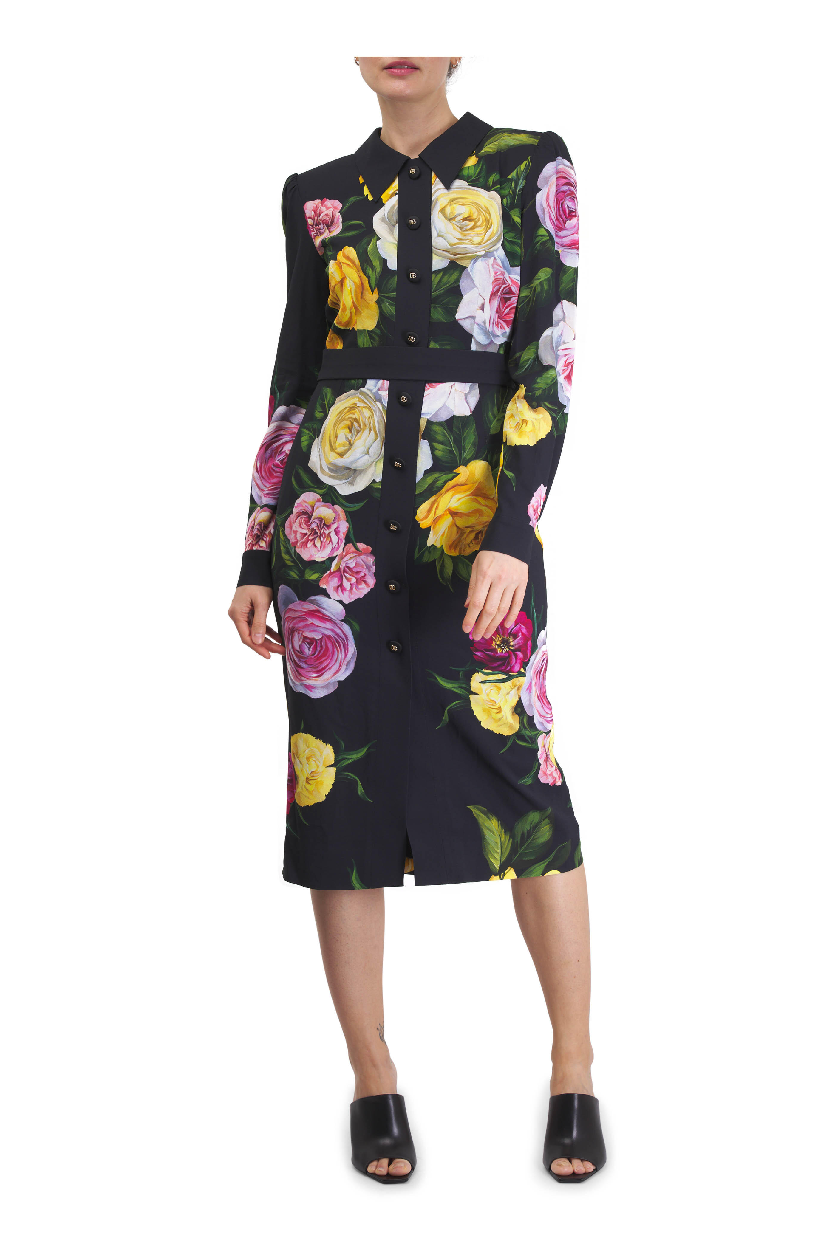 Dolce & Gabbana - Cady Peony & Rose Print Shirtdress