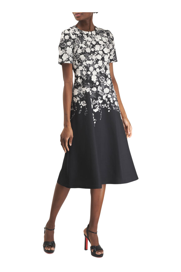 Adam Lippes Women's Evangeline Black & Silver Printed Dress | 8 by Mitchell Stores Adam Lippes Women's Evangeline Black & Silver Printed Dress | 8 by Mitchell Stores