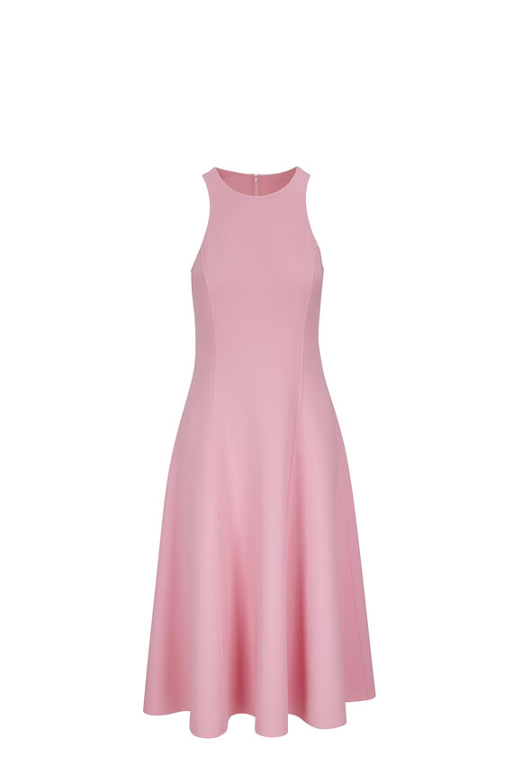 Michael Kors Collection - Pink Wool Fit & Flare Sleeveless Dress