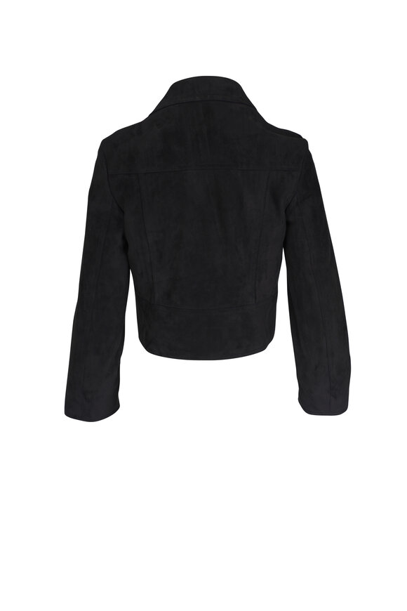 Akris Punto - Black Suede Moto Cropped Jacket