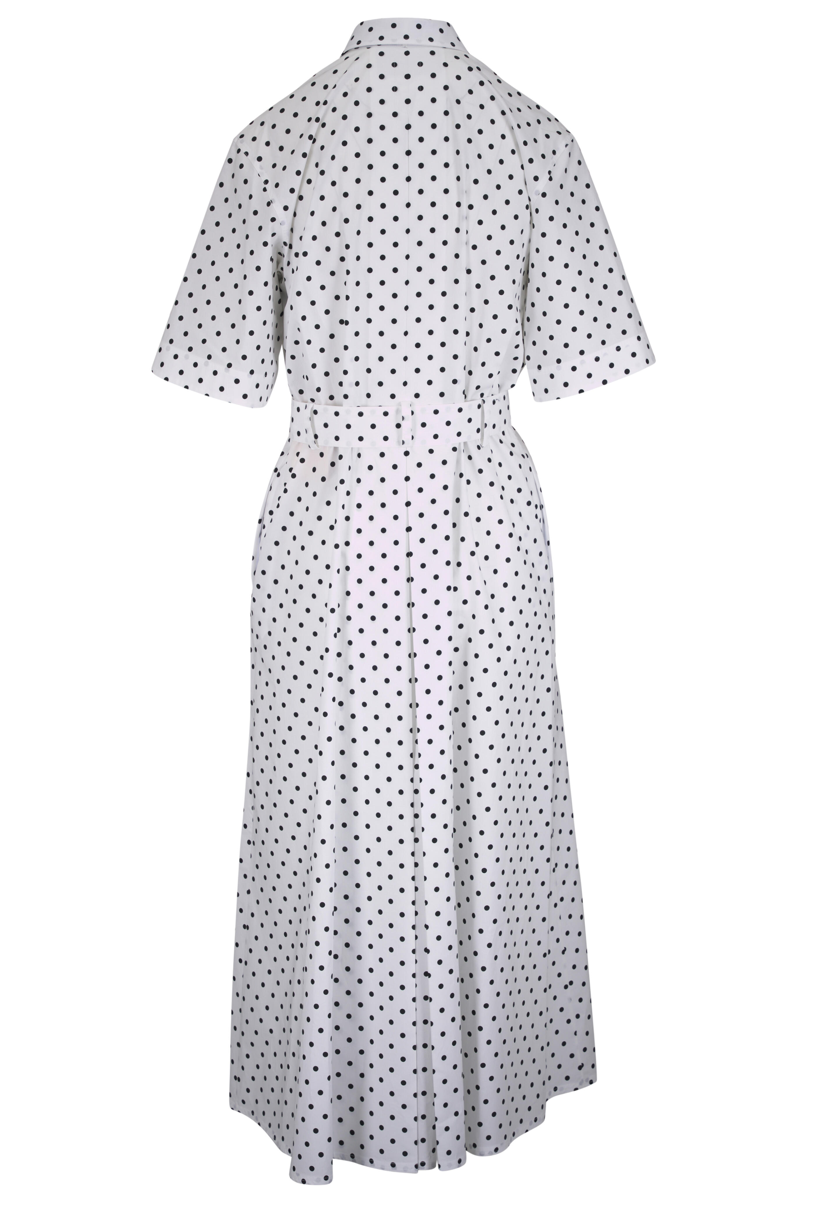 Valentino - Black & White Polka Dot Midi Dress - view 2