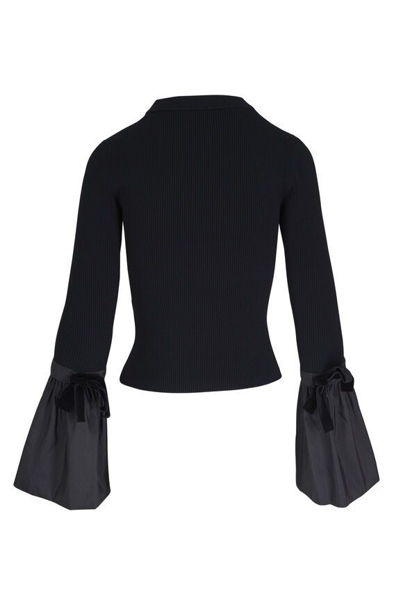 Jonathan Simkhai - Agata Black Flared Cuff Top