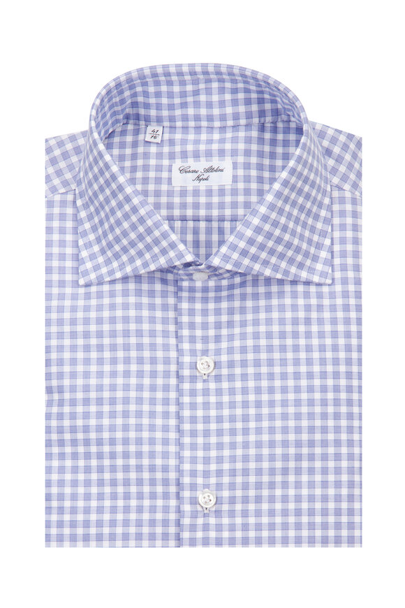 Cesare Attolini Blue & White Check Sport Shirt - view 1