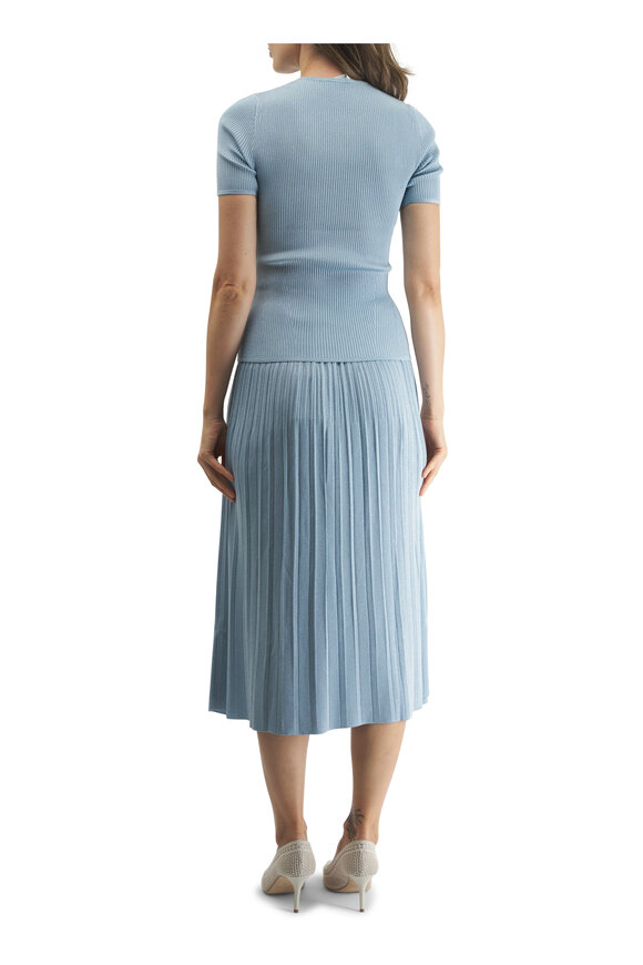 Zimmermann - Waverly Blue Lurex Rib T-Shirt