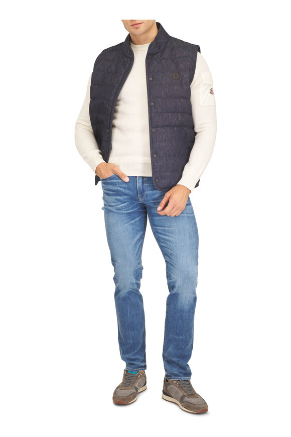 Moncler Liorane Blue Denim Down Vest - view 2