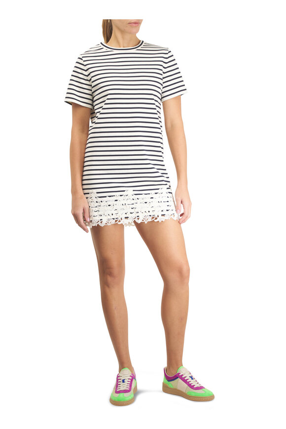 Veronica Beard Rhue Dove Stripe Lace Mini Dress - view 2