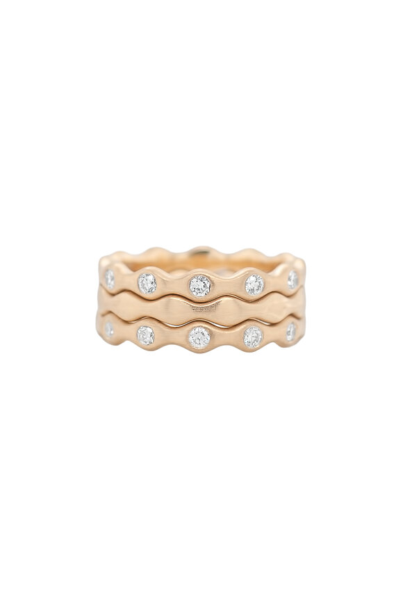 Kali Zoe 18k Yellow Gold Small Ebb & Flow Diamond Band - view 2