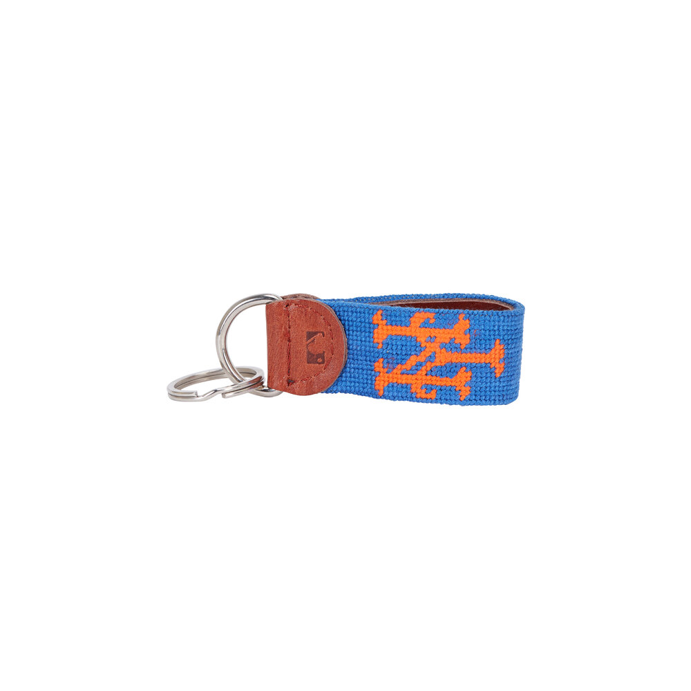 Basketball Needlepoint Key Fob in Blue by Smathers & Branson