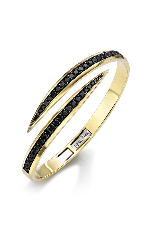 Dru 14k Yellow Gold Black Diamond Claw Bracelet - view 1