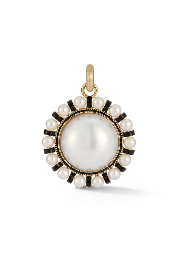 Storrow 14k Gold Pearl & Enamel Libby Charm - view 1