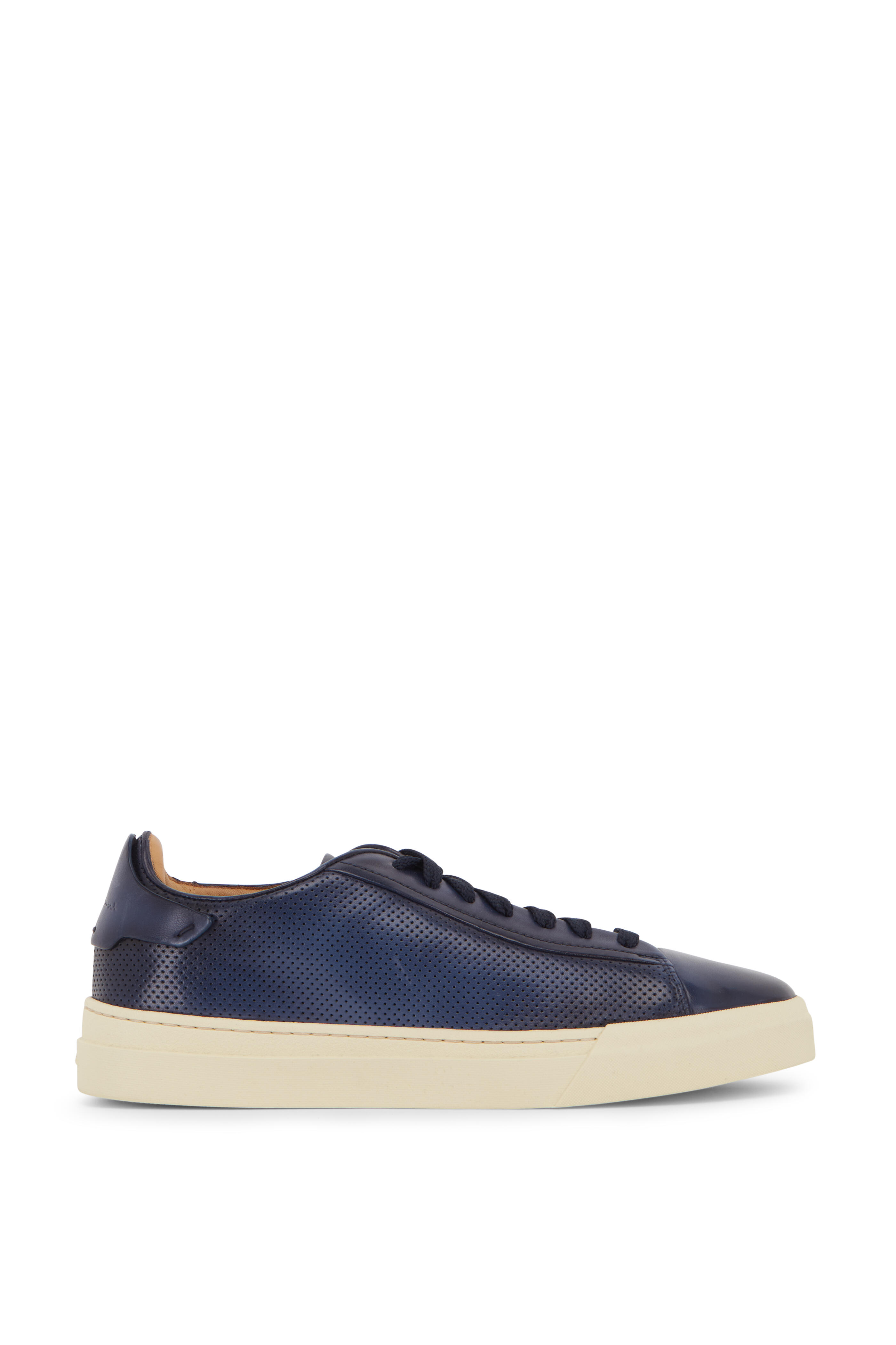 Santoni サントニー　ネイビー ブルータンブルレザー スニーカー 楽天市場】サントーニ Santoni タンブルレザー スニーカー