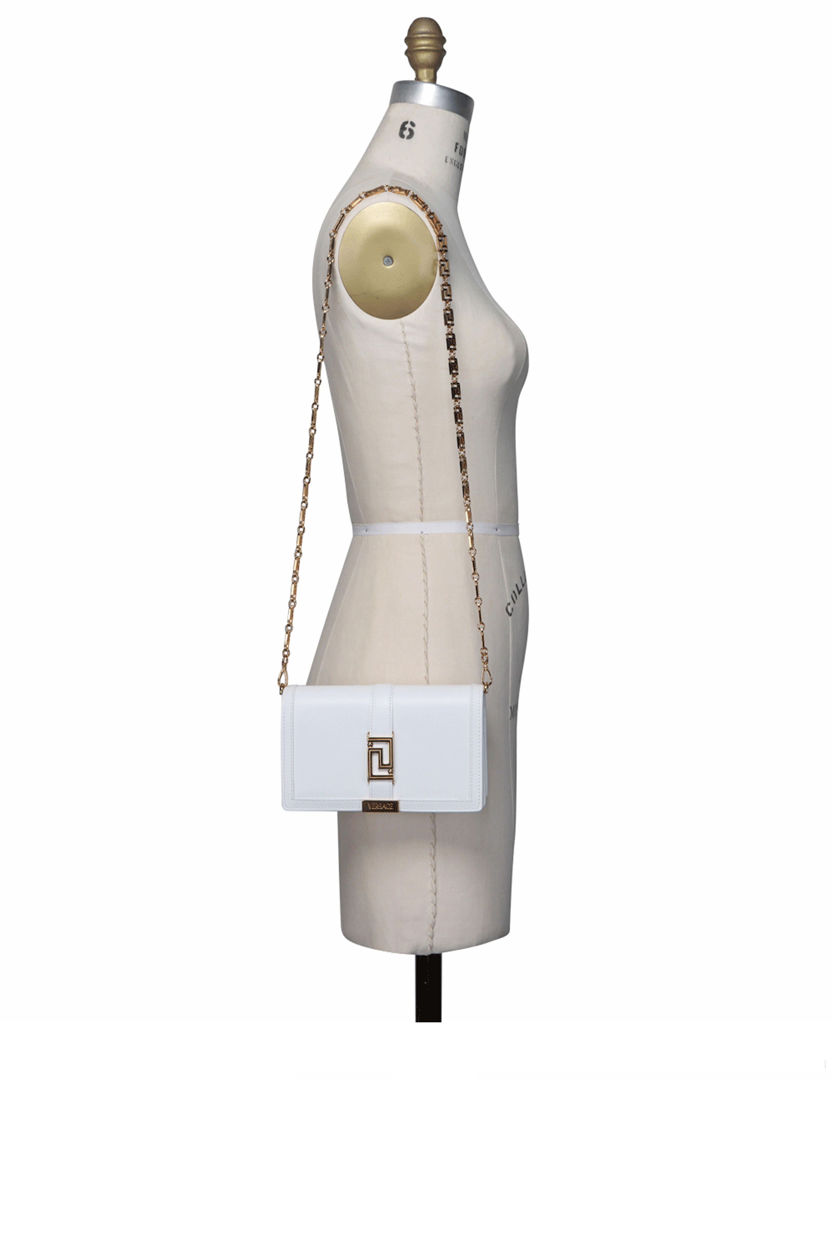 Versace - White Leather Chain Wallet