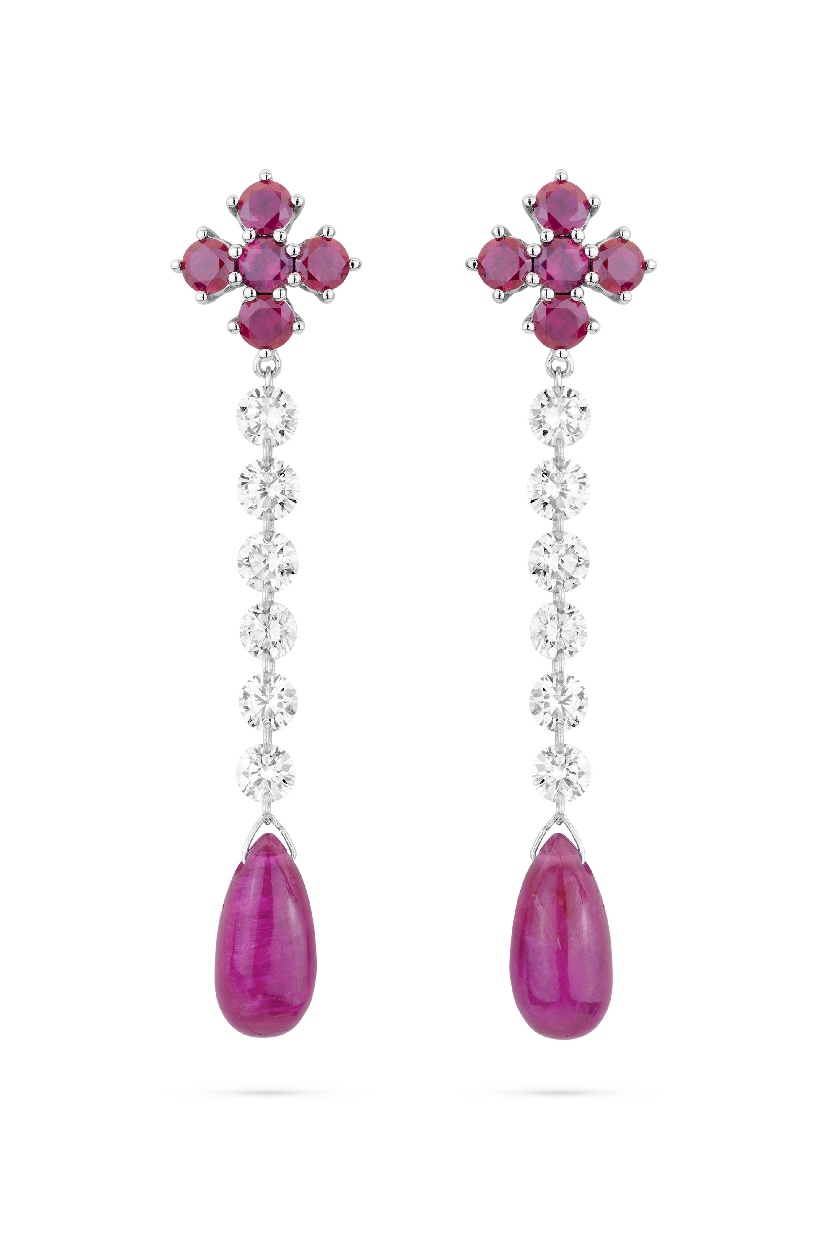 Paul Morelli - Ruby & Diamond Drop Earring - view 1