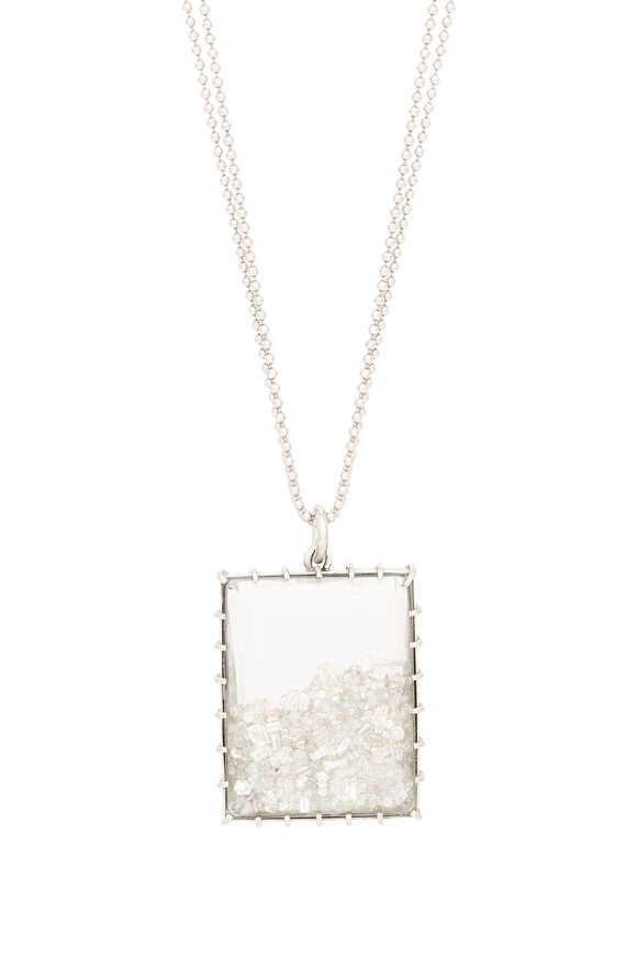 Renee Lewis 18k White Gold Diamond Shake Necklace - view 2