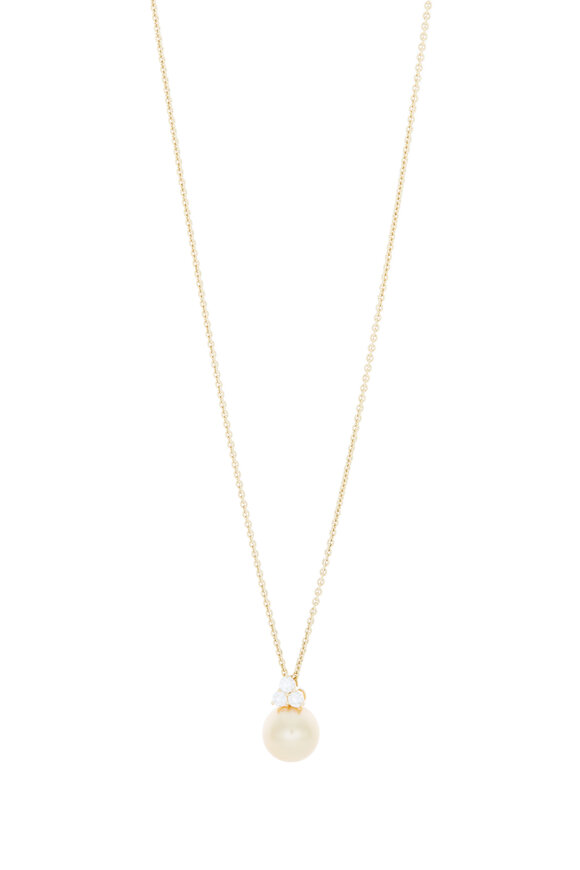 Mikimoto - 18K Yellow Gold South Sea Pearl Diamond Necklace