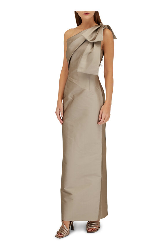 Sachin + Babi - Bonnie Pewter One-Shoulder Gown