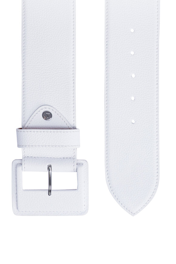 Maison Vaincourt La Merveilleuse White Pebbled Leather Belt - view 2