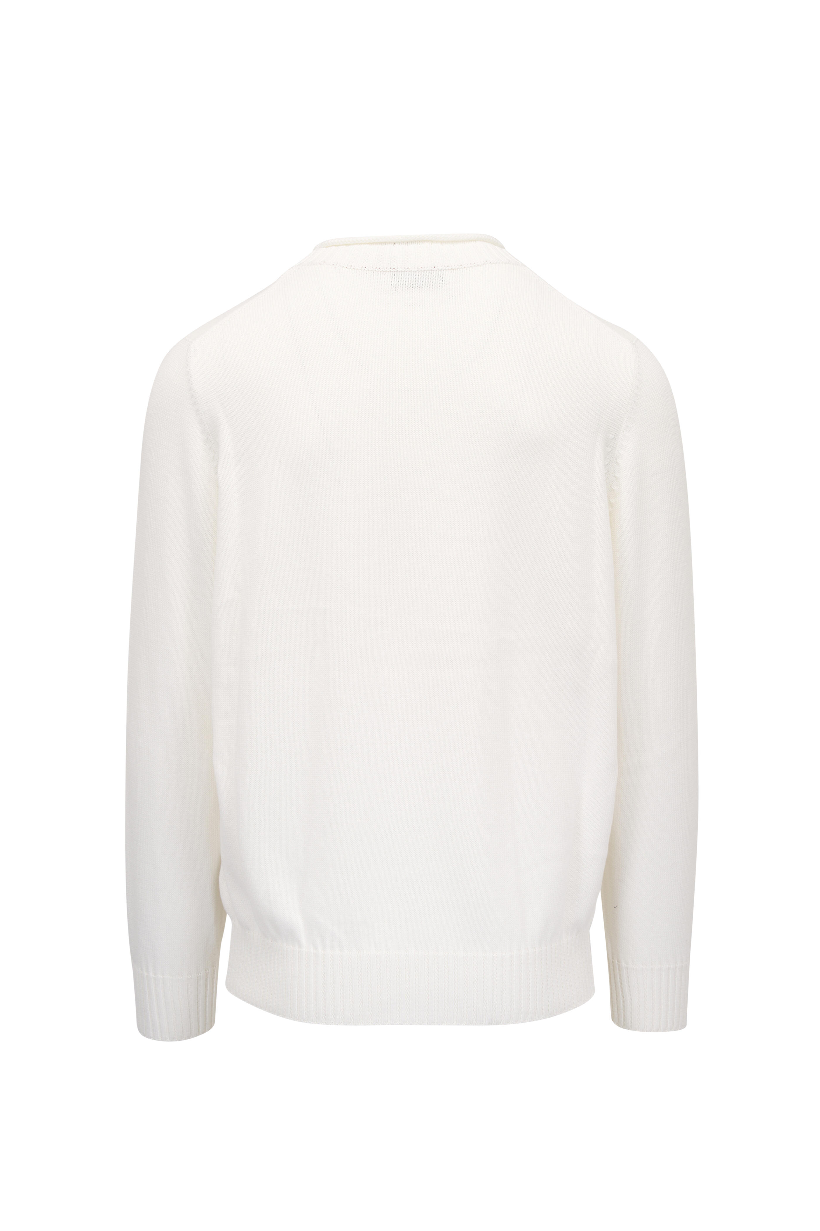 Brunello Cucinelli - White Cotton Sweater | Mitchell Stores Brunello Cucinelli - White Cotton Sweater | Mitchell Stores