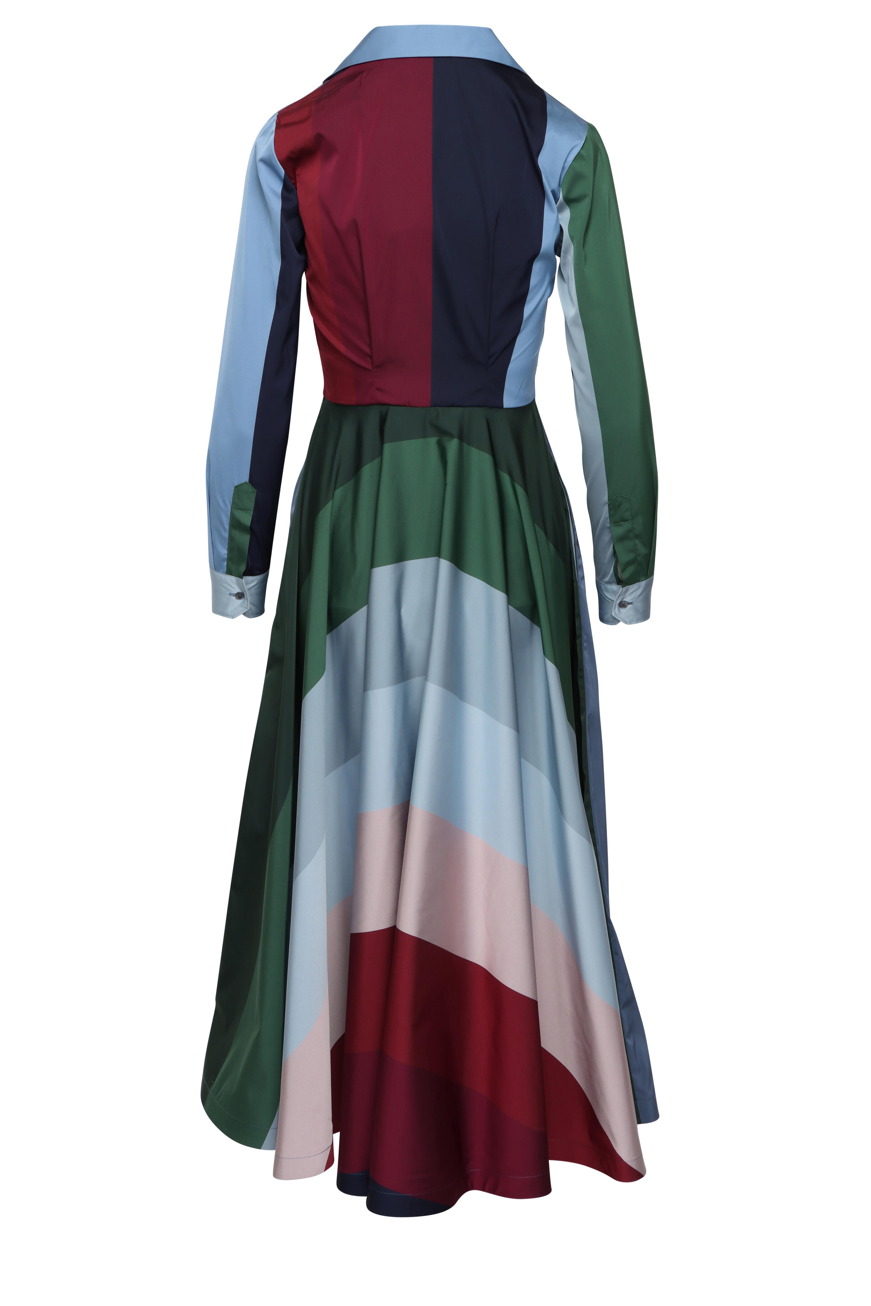 Sara Roka - Maria Tea Gem Wide Stripe Aline Midi Dress