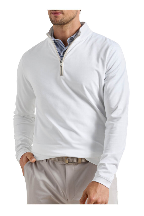 Peter Millar Albatross White Quarter-Zip Pullover - view 2