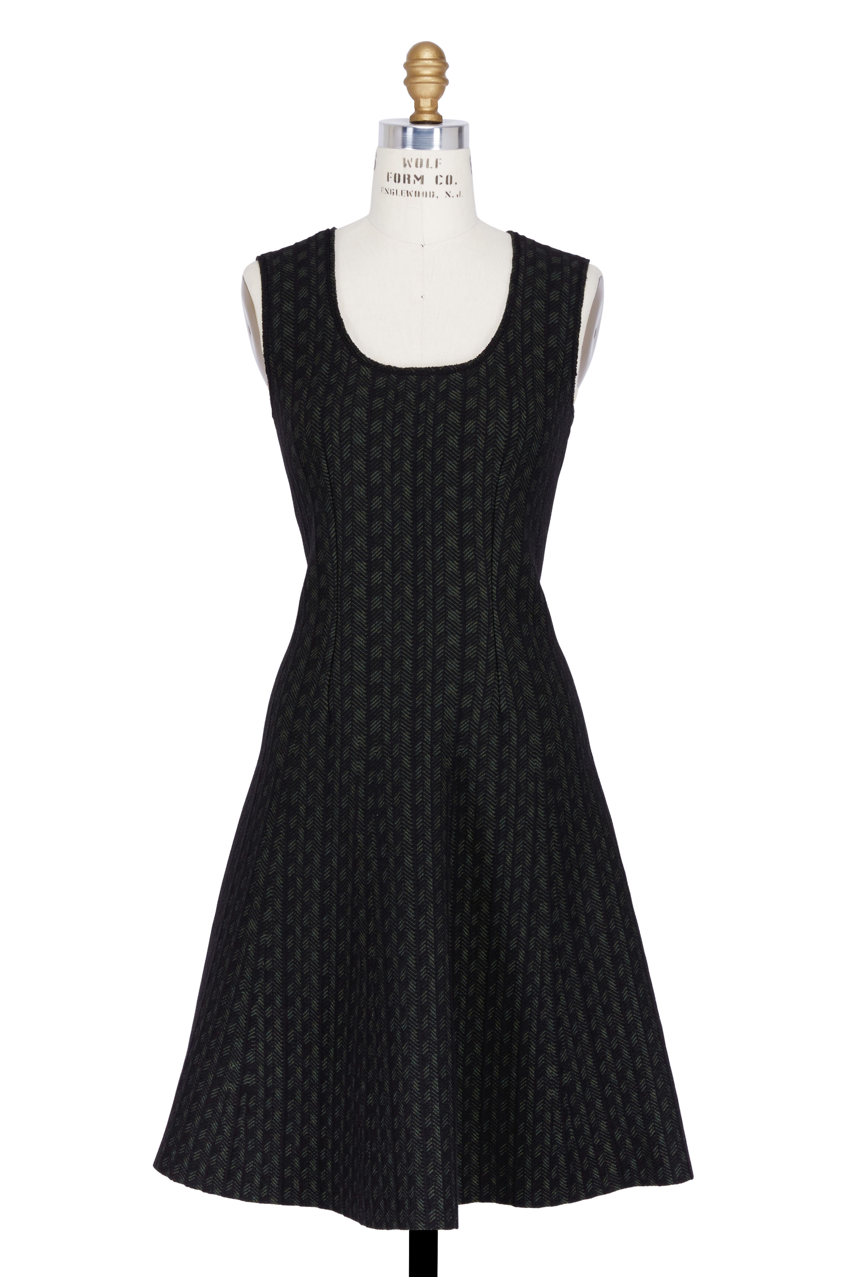 prada knit dress Women's Black Scoop Neck Fit & Flare Ethereal
