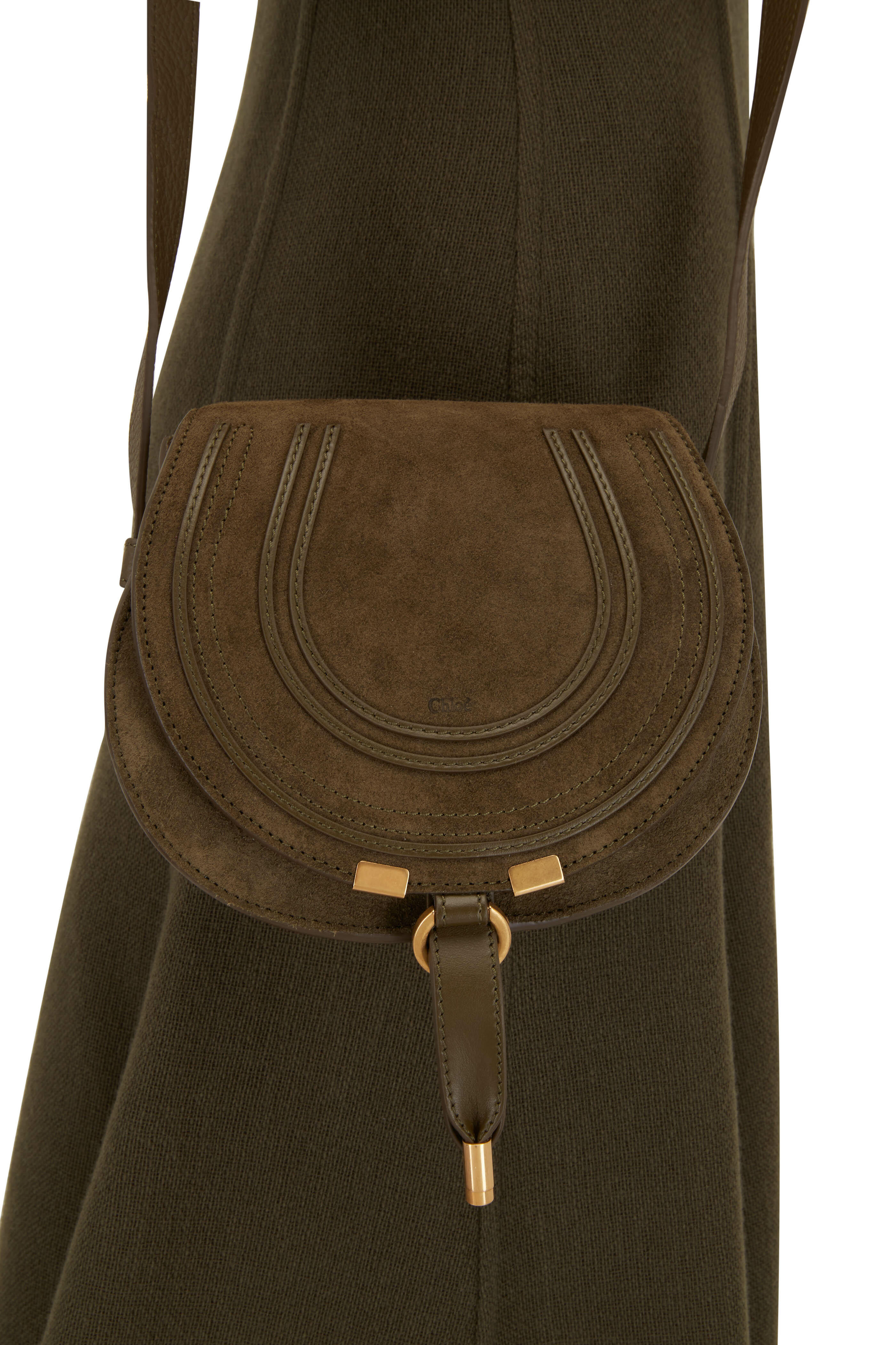 Chloé Neutrals Small Marcie Saddle Bag