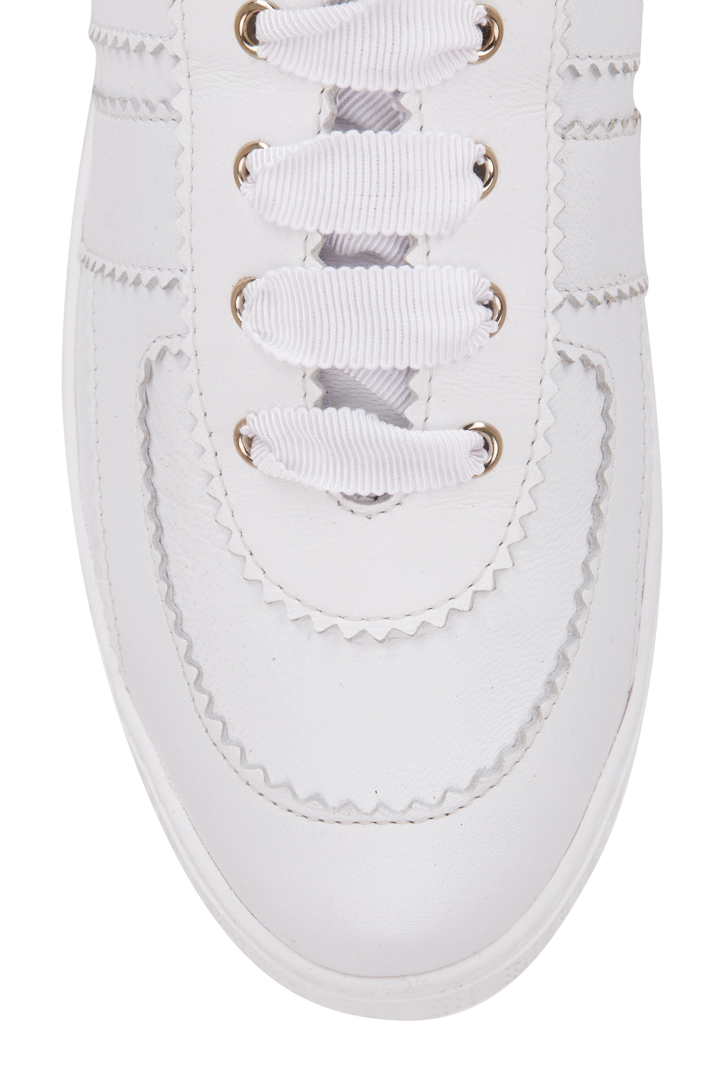 AGL Leda White Leather Low Top Sneaker Mitchell Stores