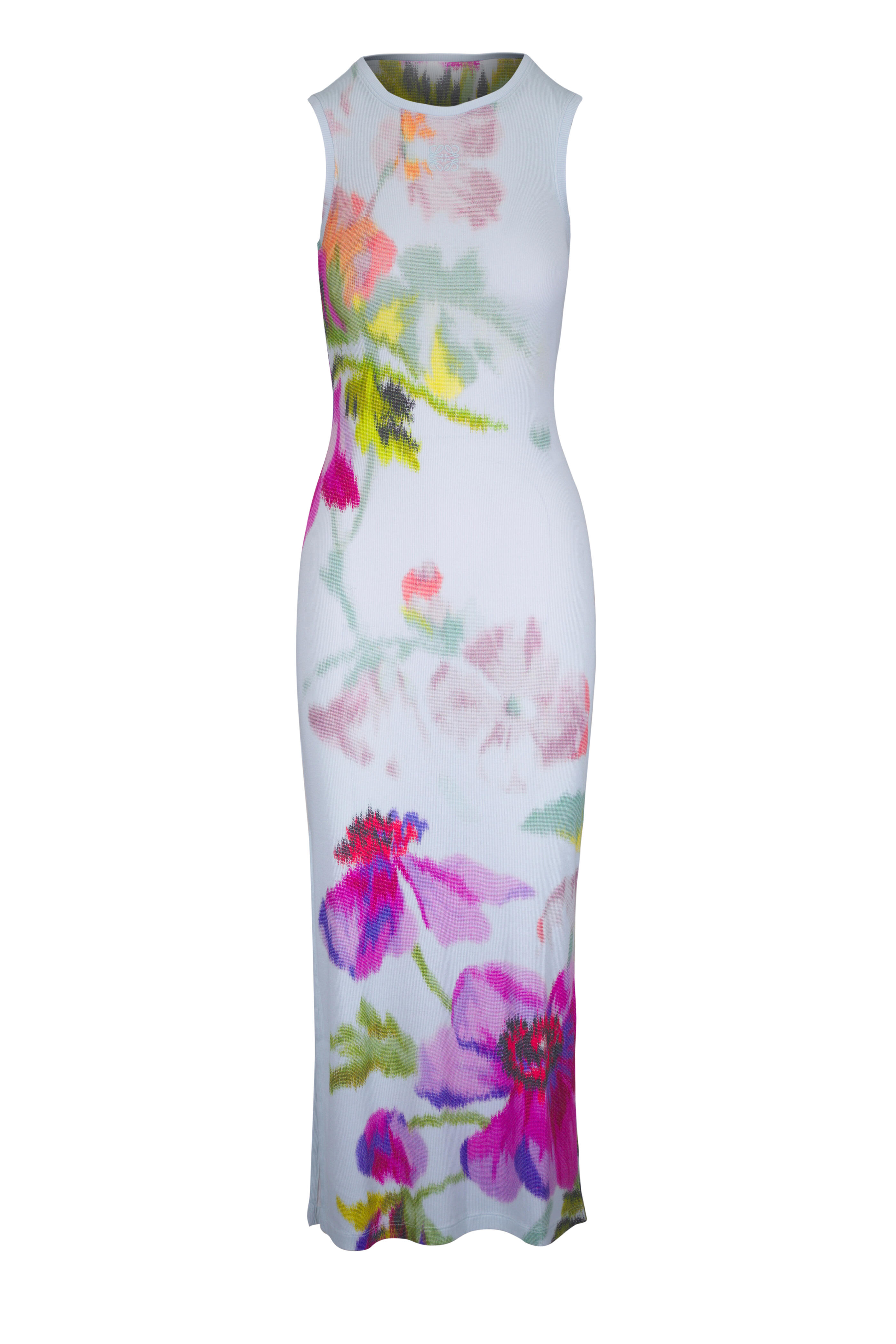 Loewe - Light Blue & Multi Floral Print Knit Tank Dress