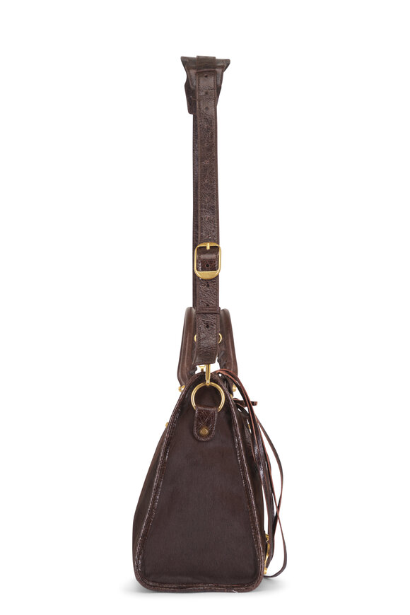 Balenciaga Le City Brown Pony Hair Top Handle Bag - view 3