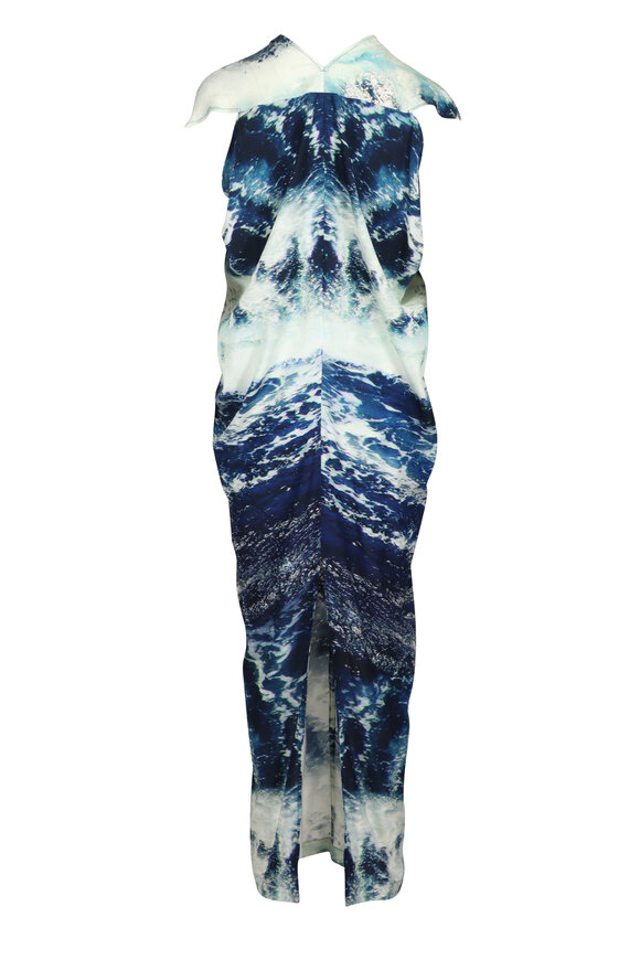Zero + Maria Cornejo Long Issa Silk Ocean Print Dress - view 2