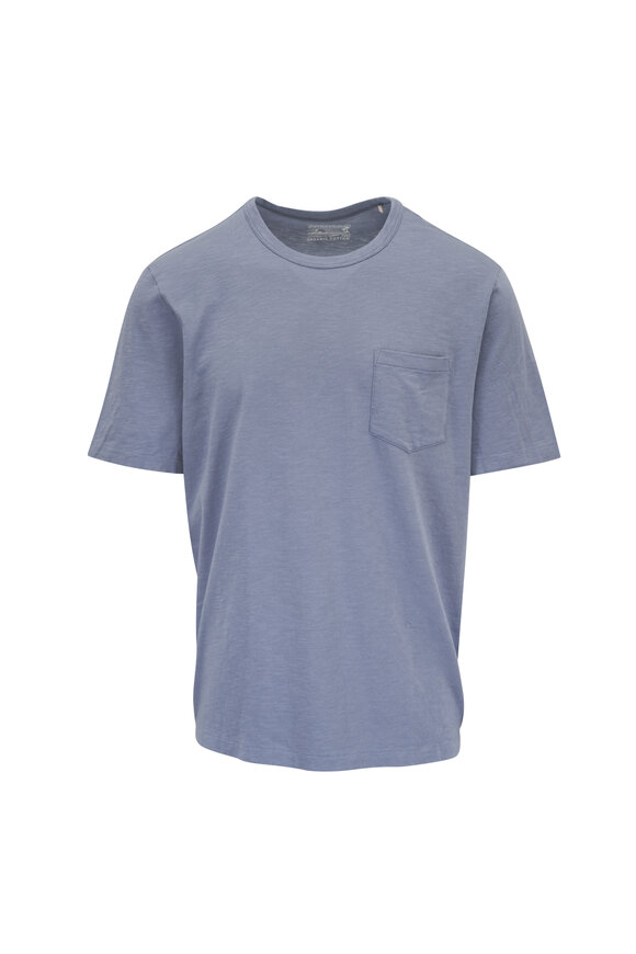 Faherty Brand Sunwashed Regenerative Flint Sky Cotton T-Shirt