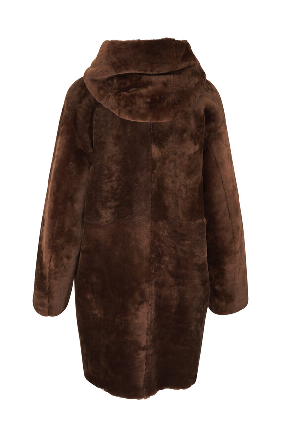 Akris Punto Brown Reversible Shearling Oversized Coat - view 3