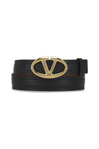 ベルト Valentino Garavani Belts Women Leather Brown/Caramel Valentino Garavani Reversible VLogo Signature Belt in Glossy