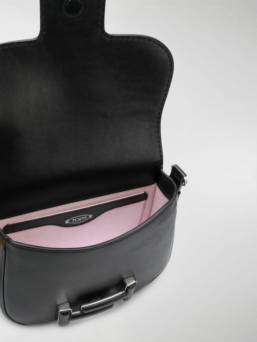 Tod's - Double T Black Leather Crossbody Bag