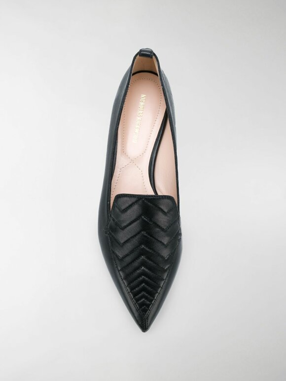 Nicholas Kirkwood - Beya Black Quilted Leather Flat