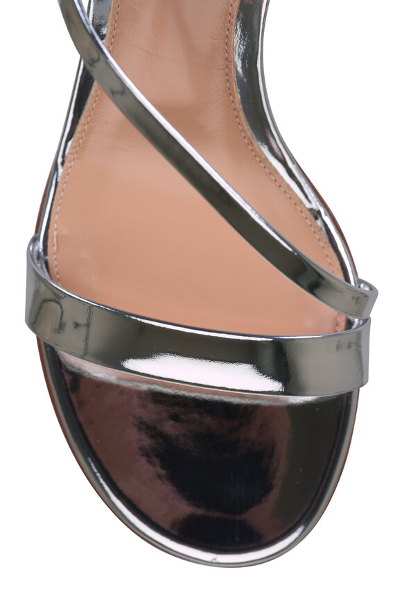 Gianvito Rossi Betsy Silver Metallic Leather Sandal, 45mm - view 4