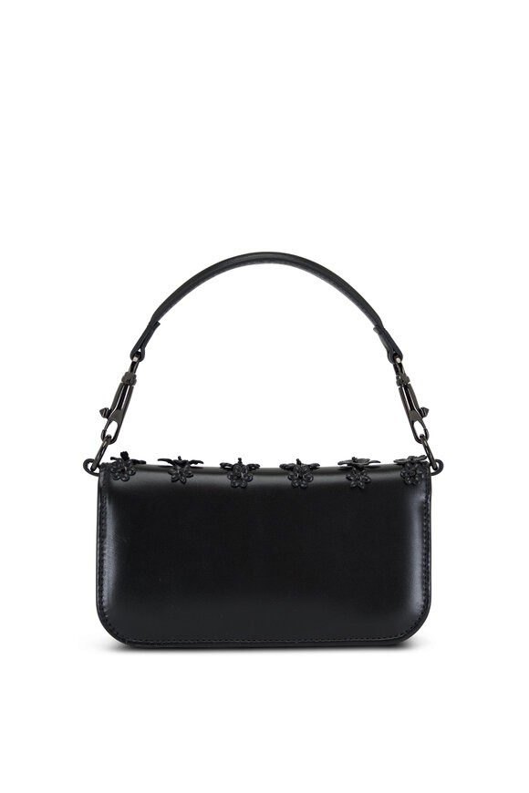 Valentino Garavani - VLogo Black Leather Loco Flowers Chain Bag