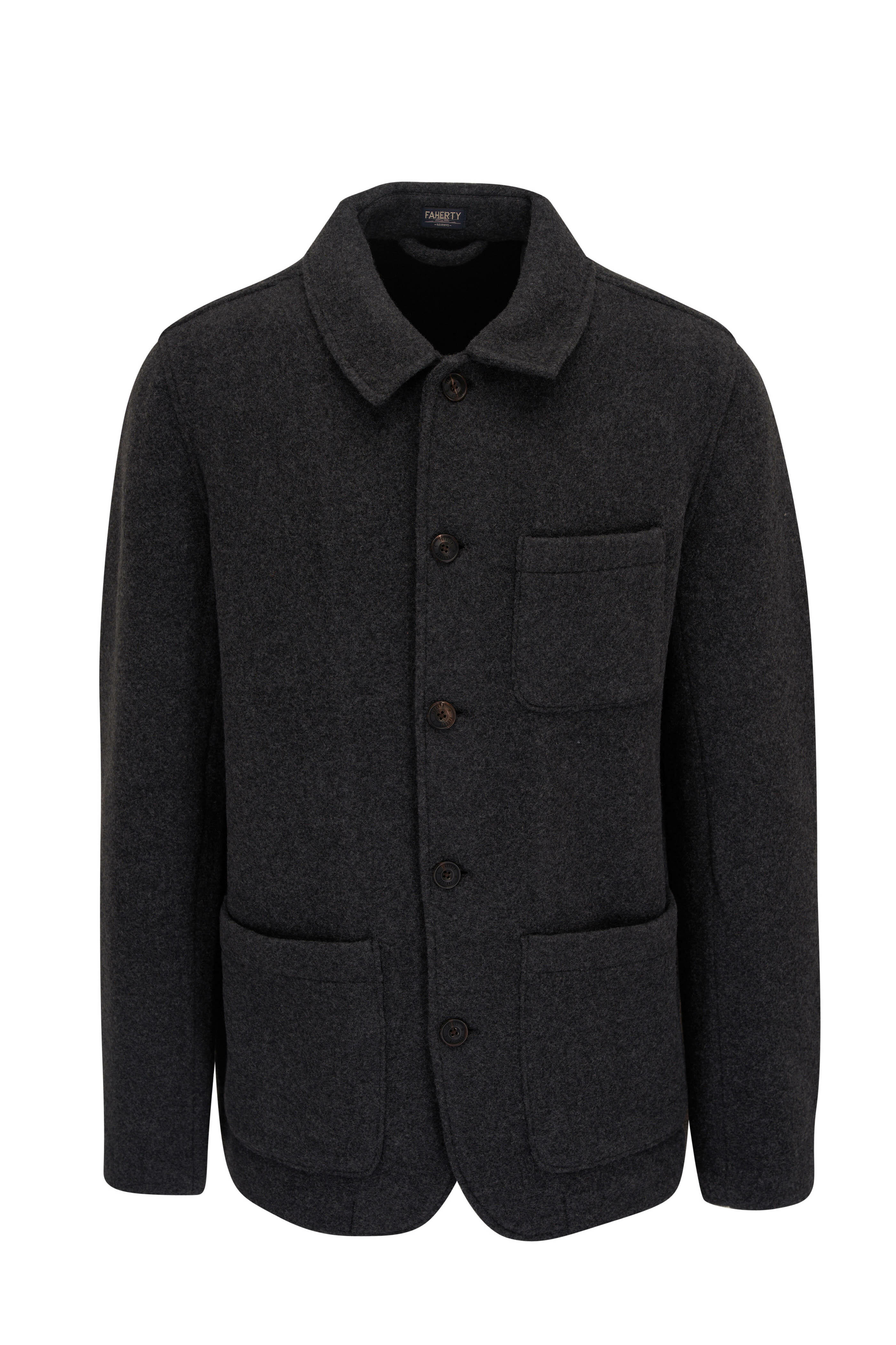 Faherty Brand - Charcoal Gray Wool Blend Chore Jacket