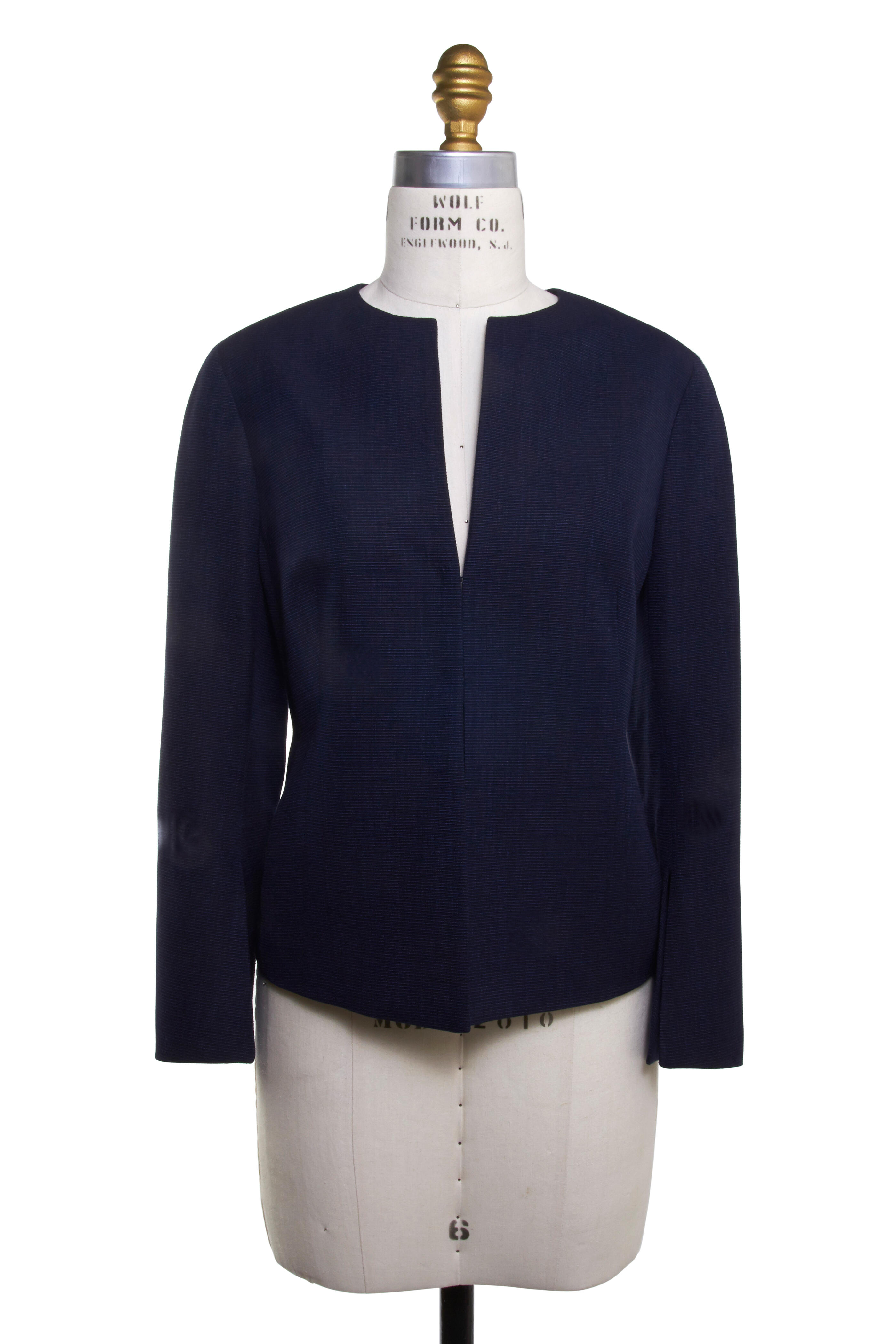 Akris - Ink Wool Silk & Linen Short Jacket