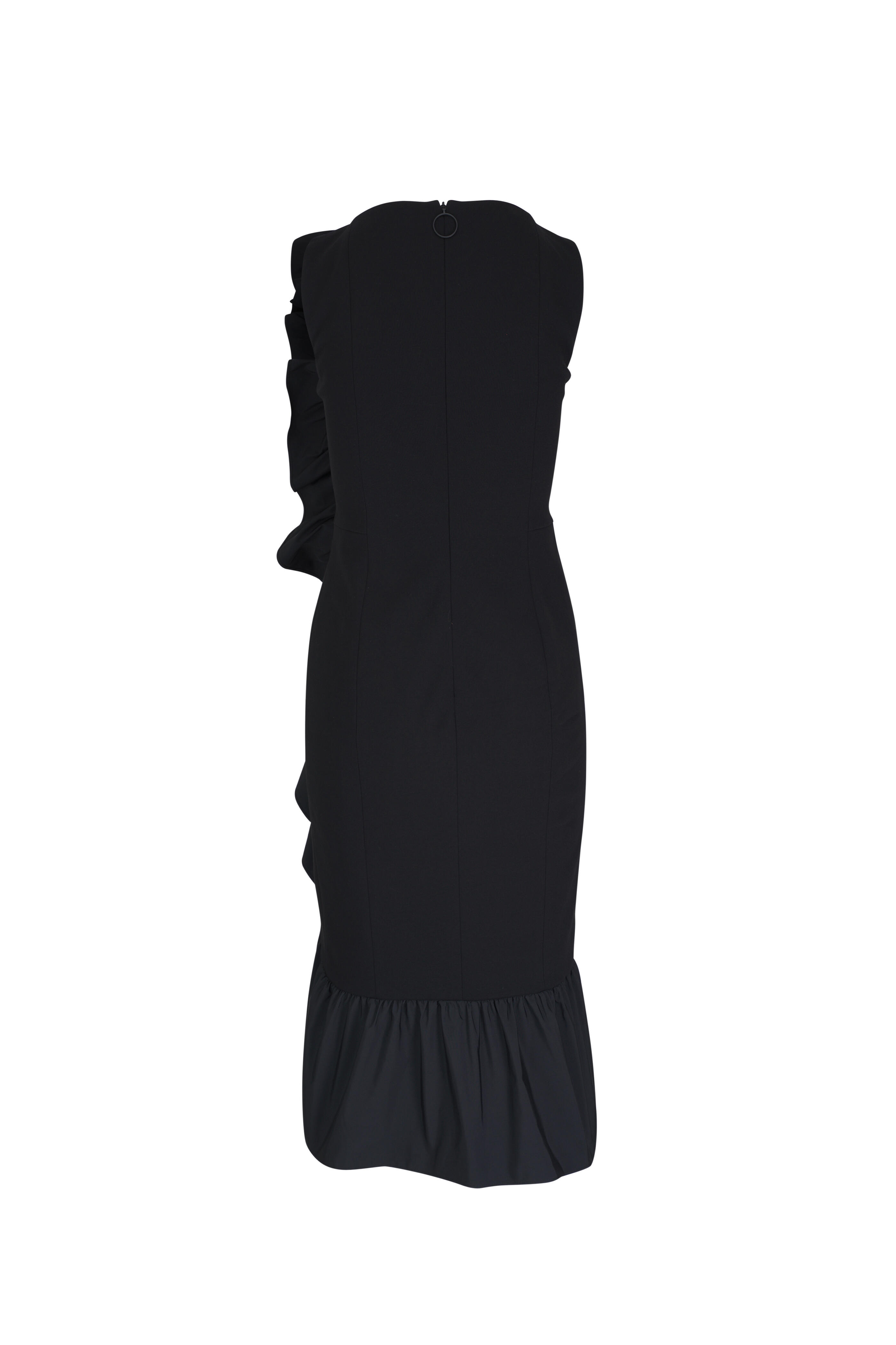 Akris Punto - Black Asymmetric Ruffle Dress