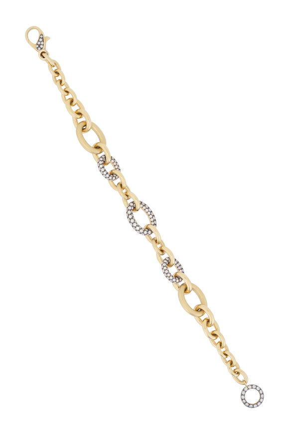 Mariani 18k Yellow Gold Large Rolo Diamond Bracelet