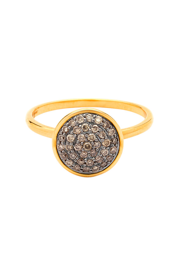 Syna - 18K Yellow Gold Champagne Diamond Ring