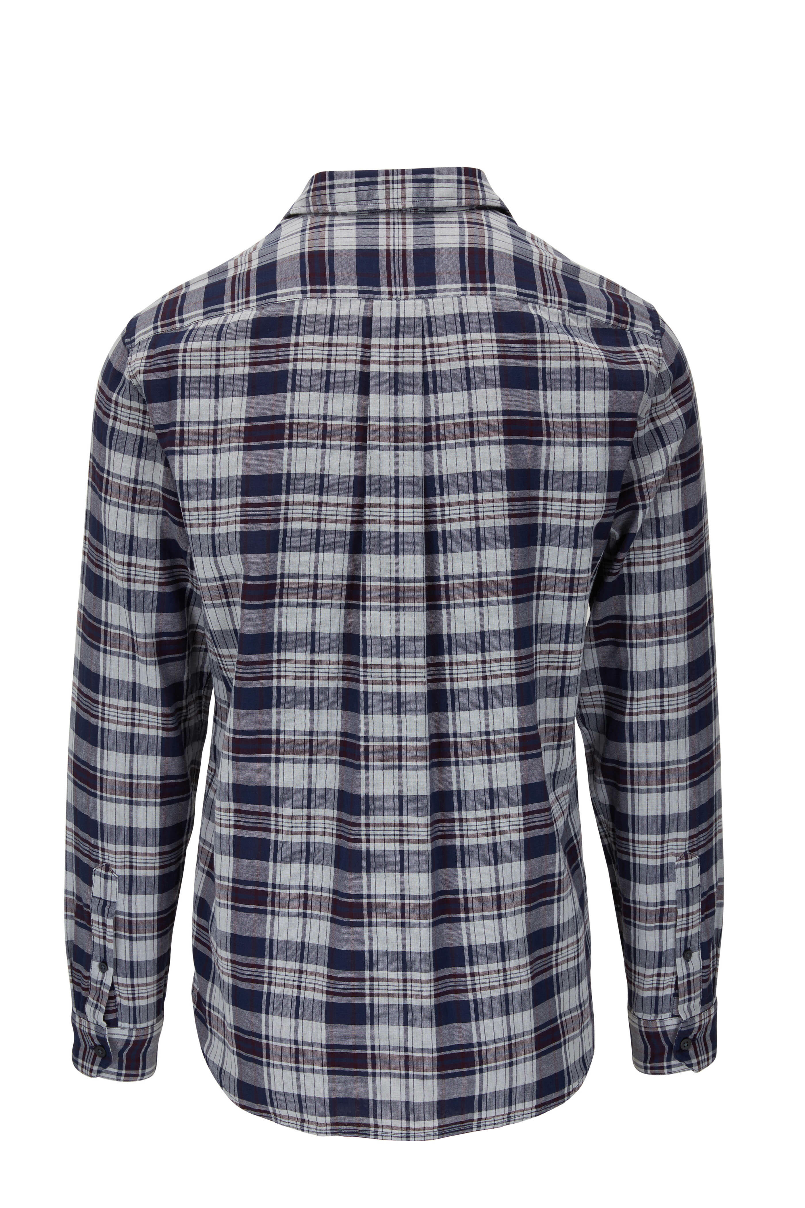 Vince - Blue Plaid Classic Fit Sport Shirt