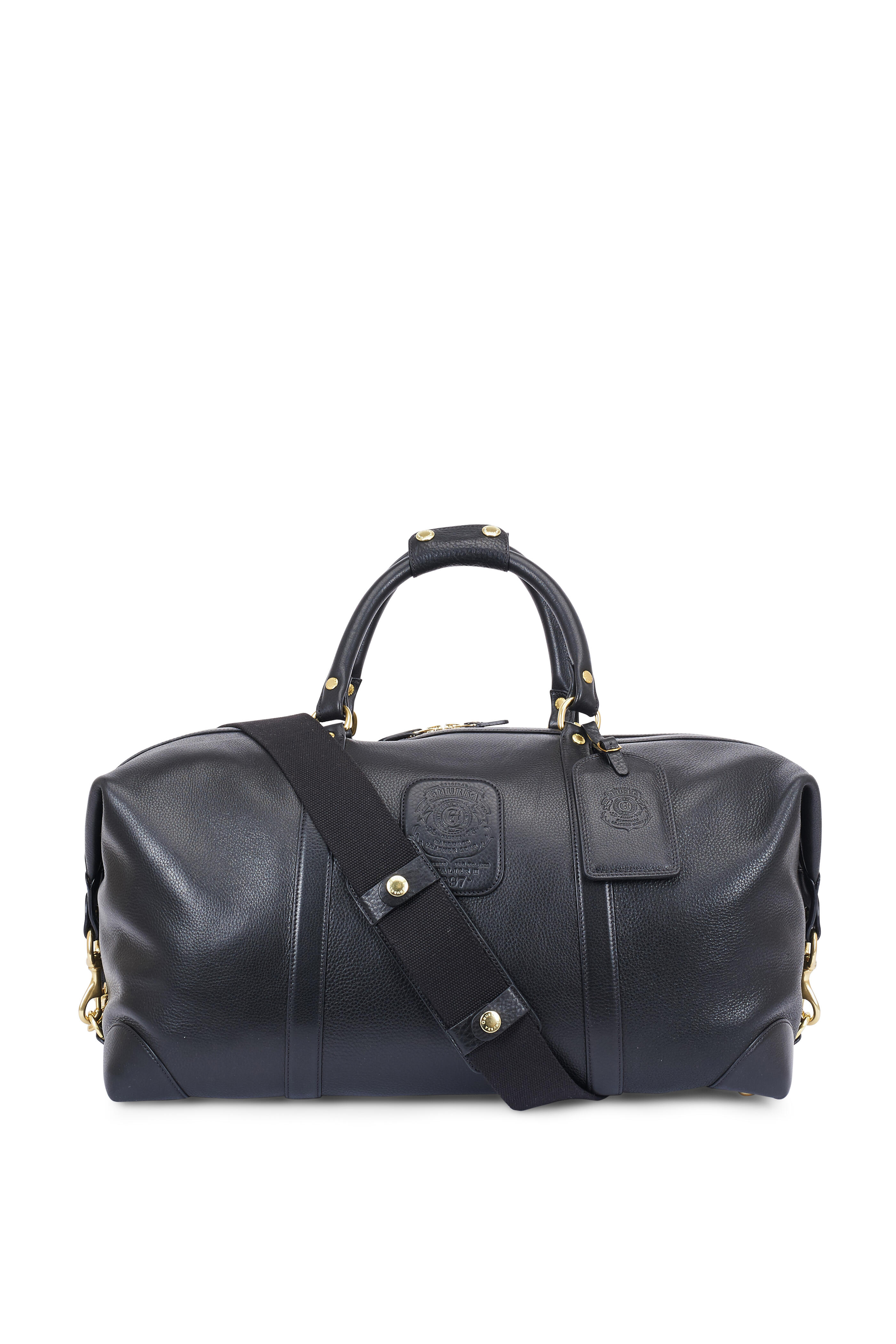 Ghurka - Cavalier II Black Leather Duffel Bag